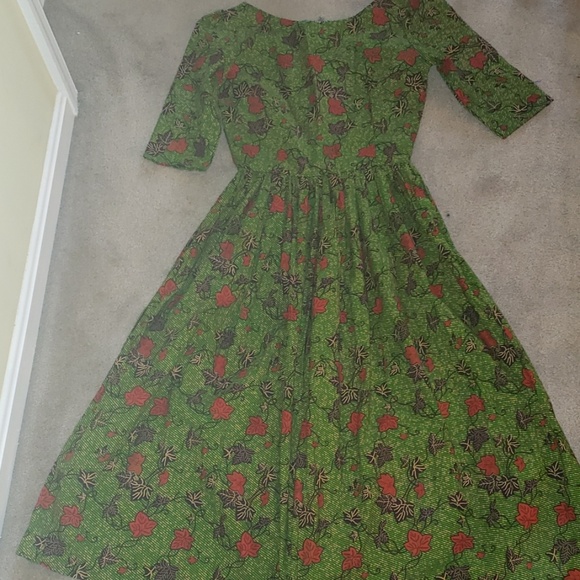 slim fit dress slacks Vintage 50s 60s Strawberry Novelty Print Fit and Flare Dress